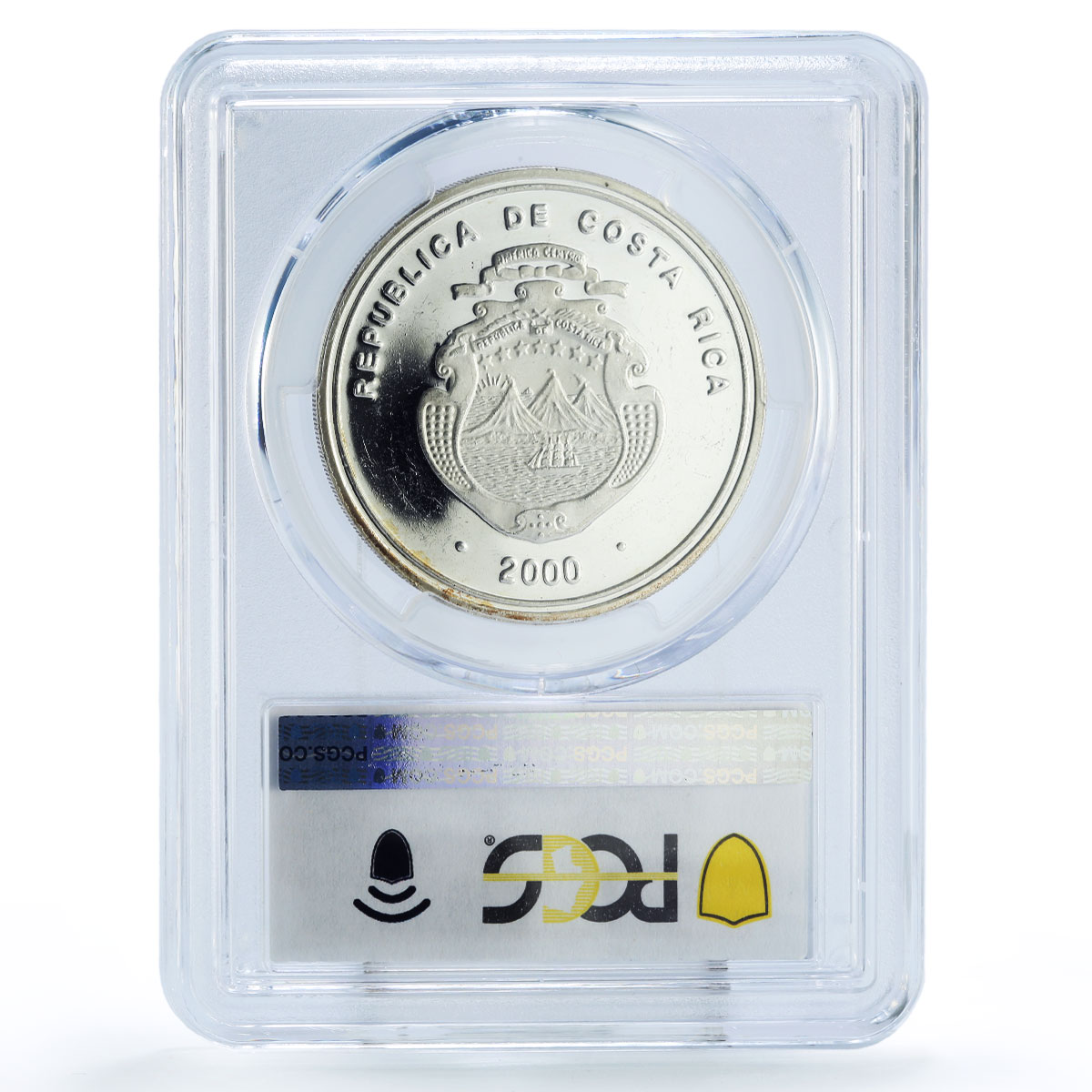 Costa Rica 5000 colones Central Bank Screw Press PR69 PCGS silver coin 2000