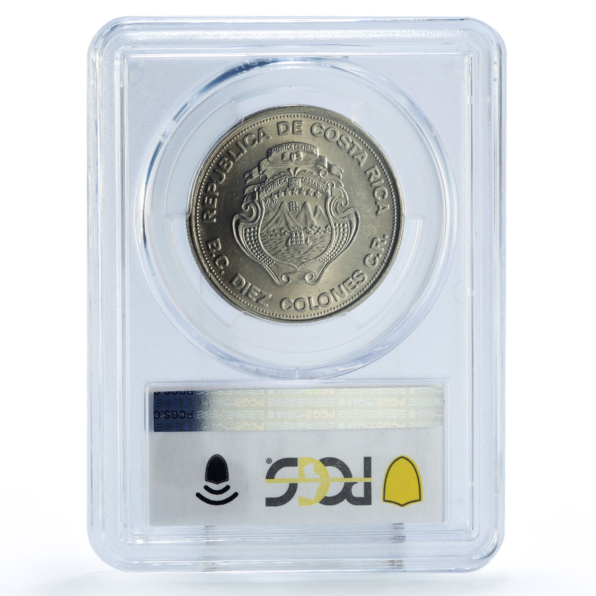 Costa Rica 10 colones Central Bank 25th Anniversary MS63 PCGS nickel coin 1975