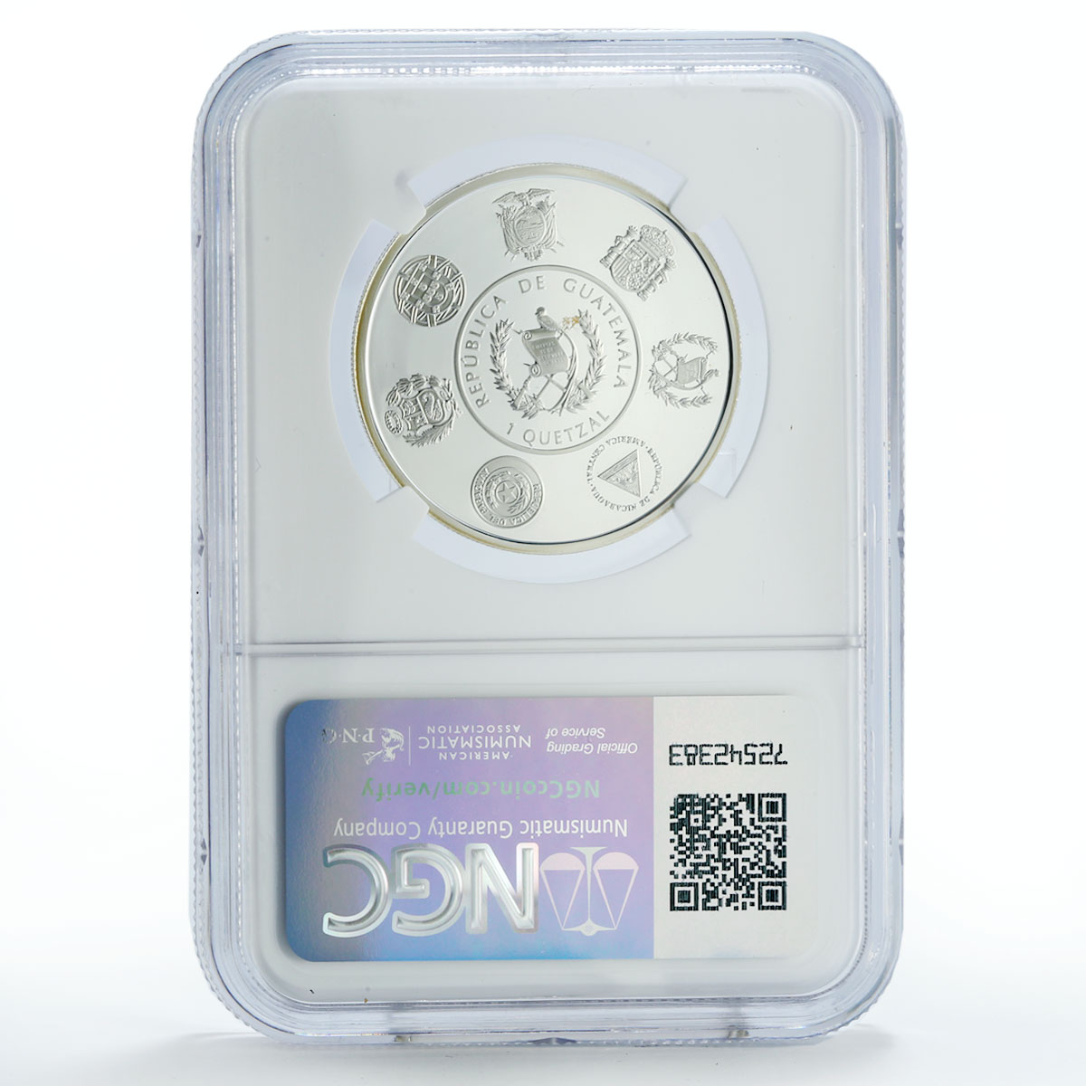 Guatemala 1 quetzal Ibero-American Railways Train 34 PF69 NGC silver coin 2019