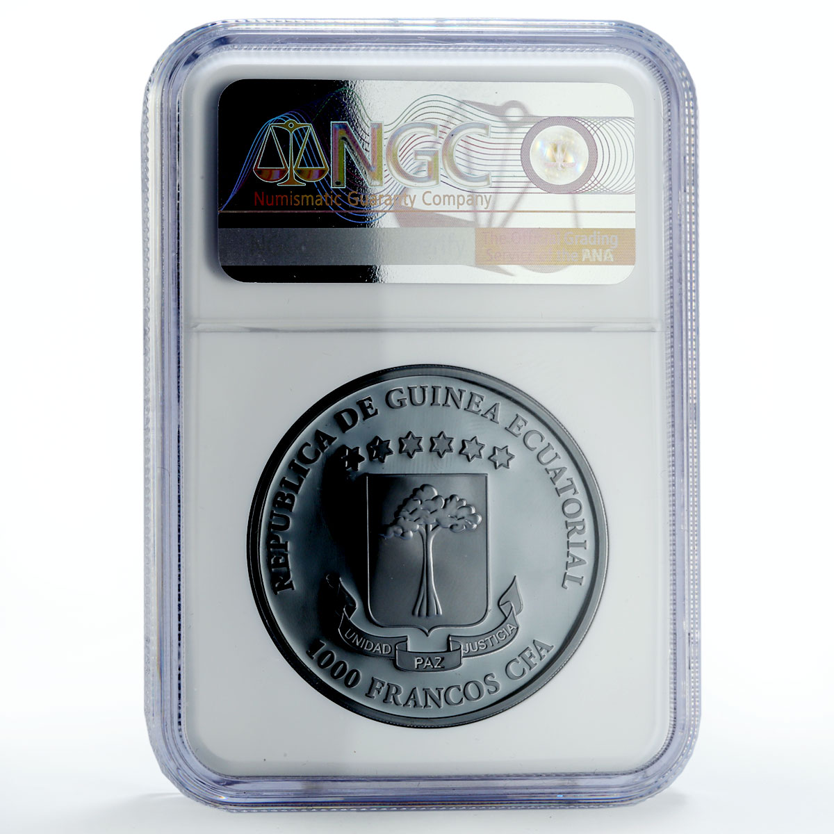 Eq. Guinea 1000 francs Blood Moon Ship Crystal Skull PF70 NGC silver coin 2019