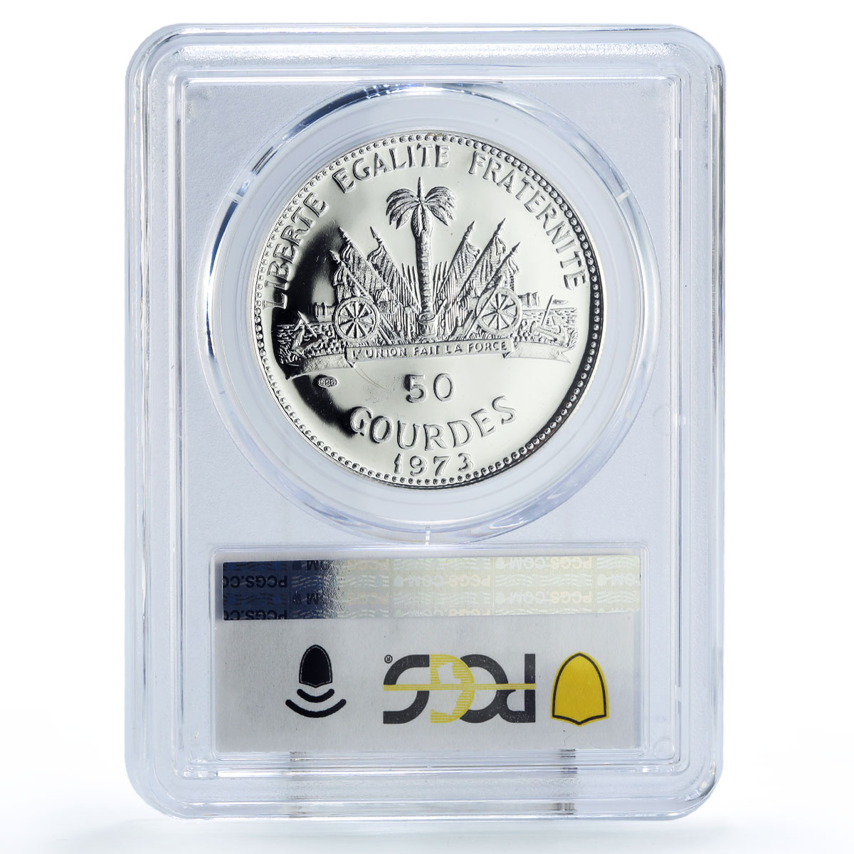 Haiti 50 gourdes Woman on the Beach Fineness Left PR69 PCGS silver coin 1973