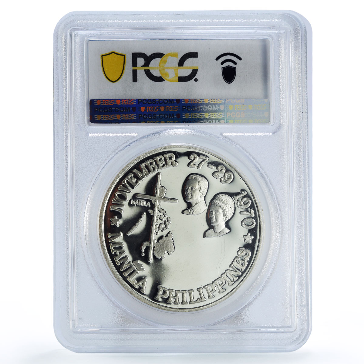 Philippines Pope Paul VI Papal Visit Politics SP64 PCGS silver medal coin 1970
