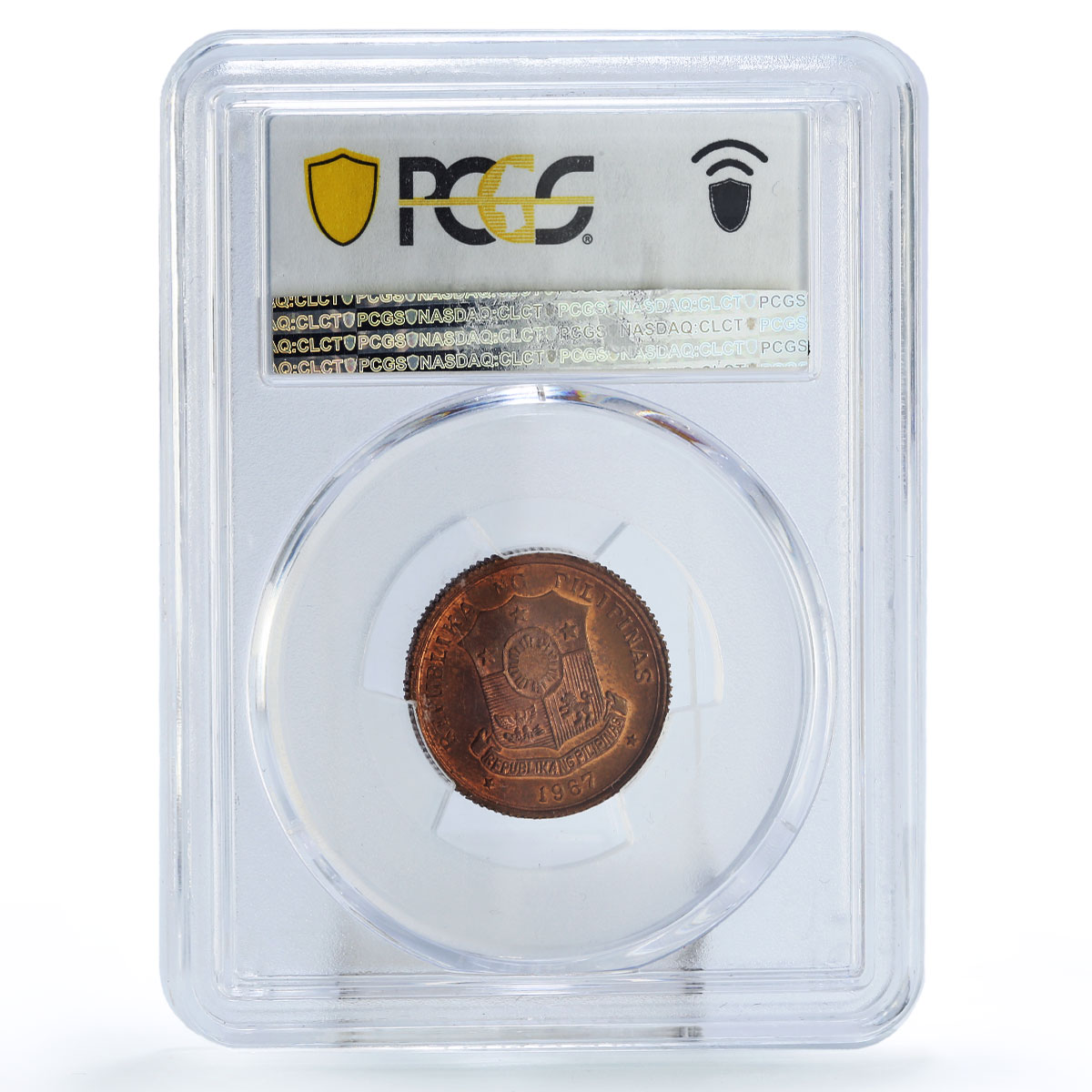 Philippines 5 sentimos Aquino PATTERN TRIAL KM-Pn33 SP64 PCGS copper coin 1967
