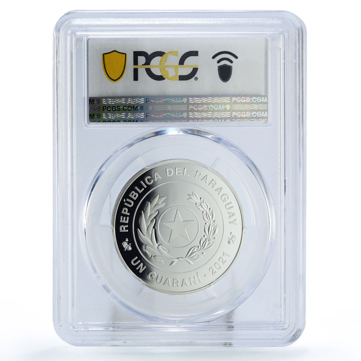 Paraguay 1 guarani Fight Against Covid 19 Epidemic PR69 PCGS silver coin 2021
