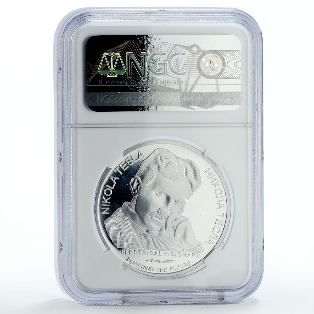 Serbia 100 dinara Tesla Remote Control First Release MS70 NGC silver coin 2019