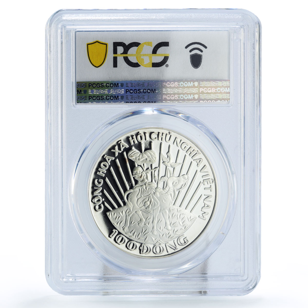 Vietnam 100 dong UNICEF Save the Children Child Year PR69 PCGS silver coin 1997