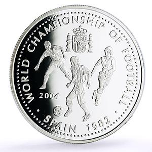 Mongolia 500 togrog Football World Cup in Spain Players proof silver coin 2004