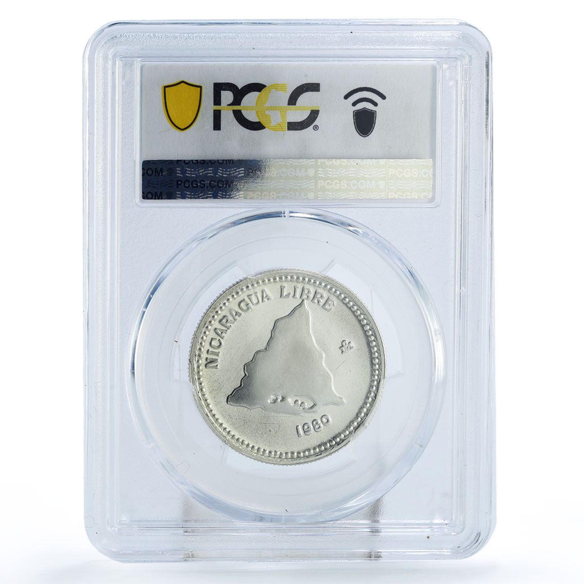 Nicaragua 500 cordobas General Cesar Sandino Politics PR66 PCGS silver coin 1980