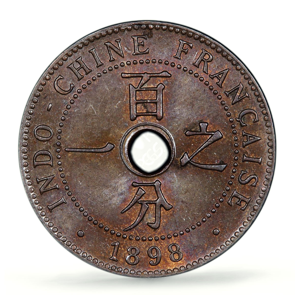 French Indochina 1 cent Regular Coinage Paris Mint MS64 PCGS bronze coin 1898