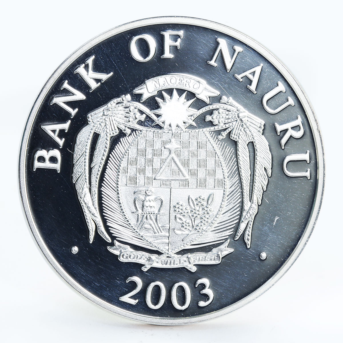 Nauru 10 dollars Vatican San Pietro silver coin 2003