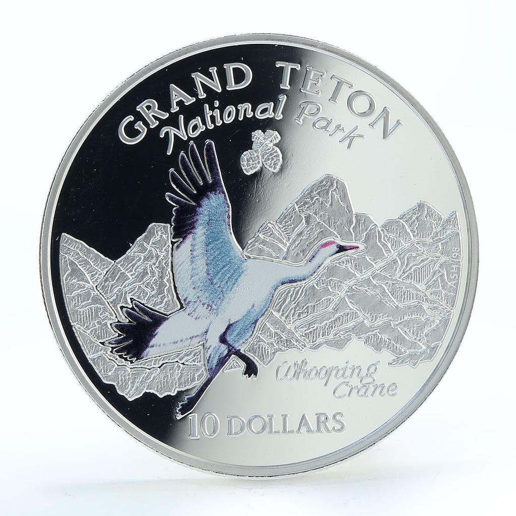 Cook Islands 10 dollars National Park Grand Teton silver coin 1998