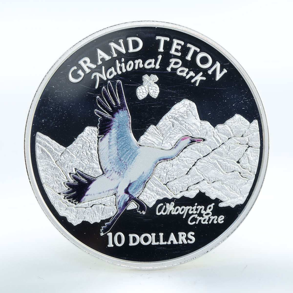 Cook Islands 10 dollars National Park Grand Teton silver coin 1998