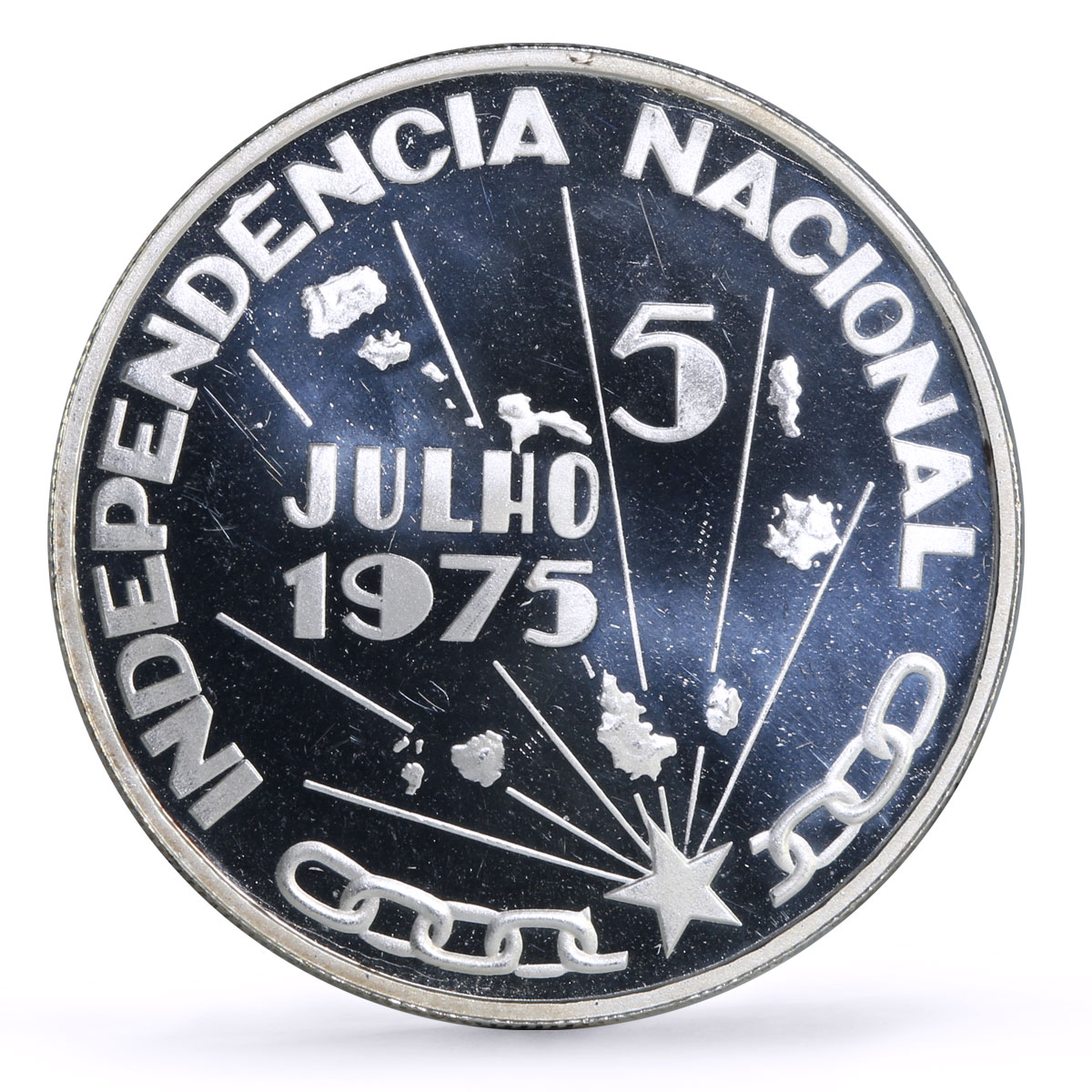 Cape Verde 250 escudos Independence 1st Anniversary Fish proof silver coin 1976