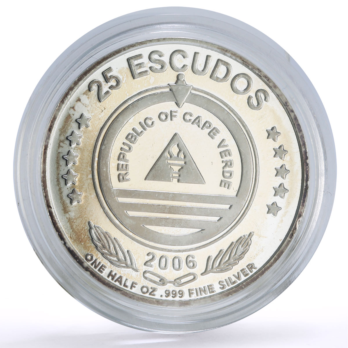 Cape Verde 25 escudos Christianity Saints Jesus Christ proof silver coin 2006