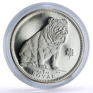 Gibraltar 1 royal Home Pets Animals Bulldog Dog KM-365a proof silver coin 1996