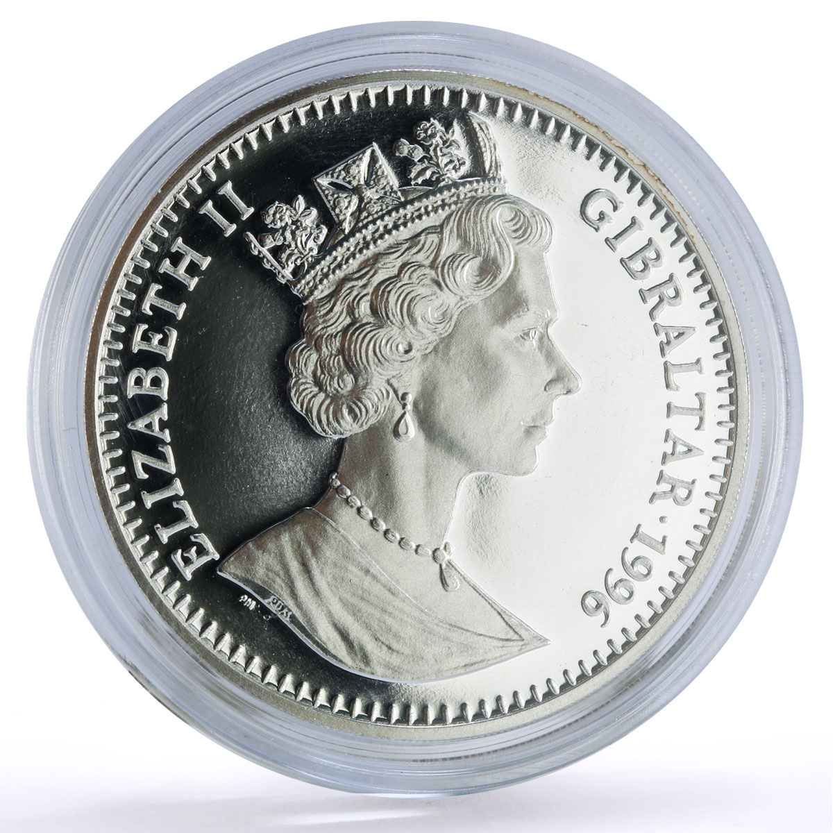 Gibraltar 1 royal Home Pets Animals Bulldog Dog KM-365a proof silver coin 1996