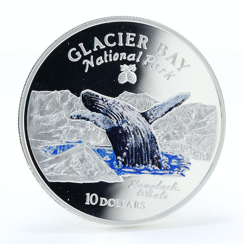 Cook Islands 10 dollars National Park Glacier Bay silver coin 1997