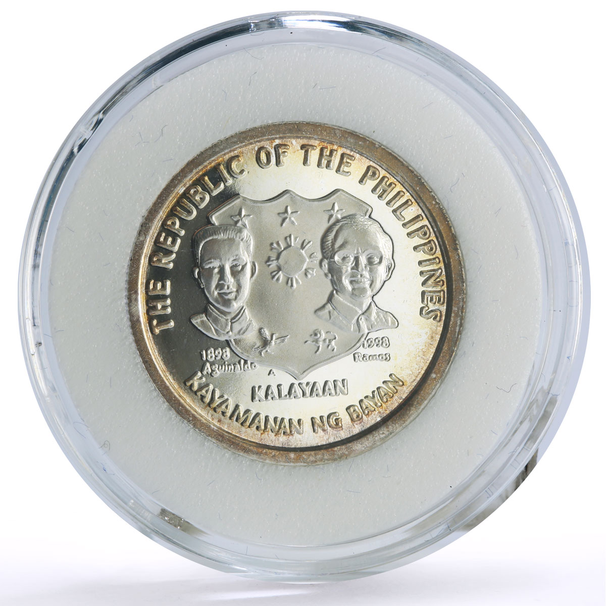 Philippines 1/4 oz Centennial Coin Independence Aguinaldo Ramos Ag medal 1998