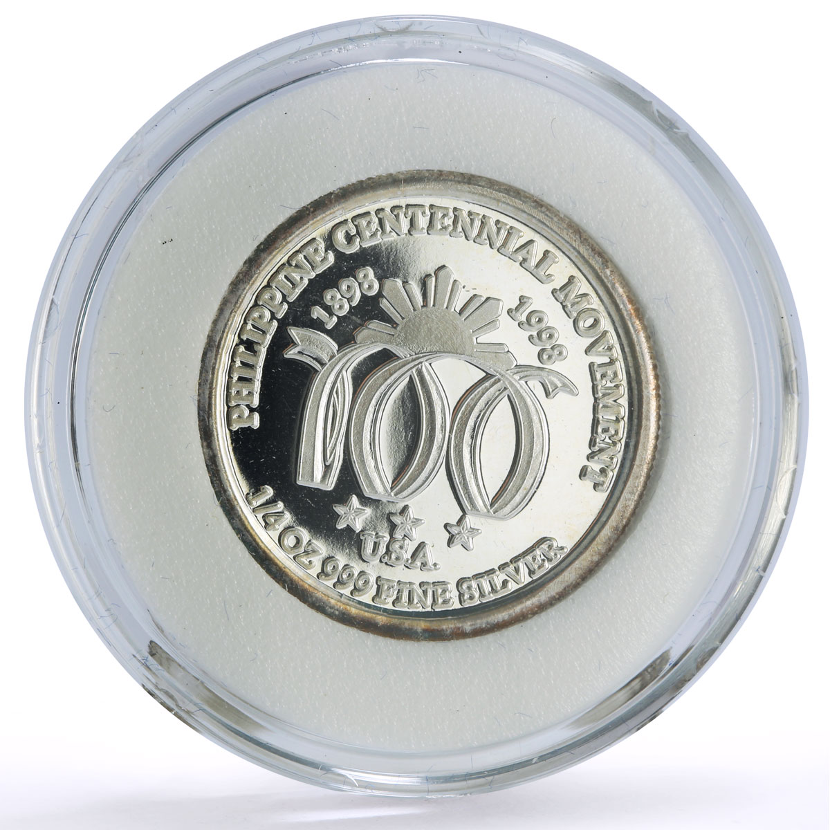 Philippines 1/4 oz Centennial Coin Independence Aguinaldo Ramos Ag medal 1998