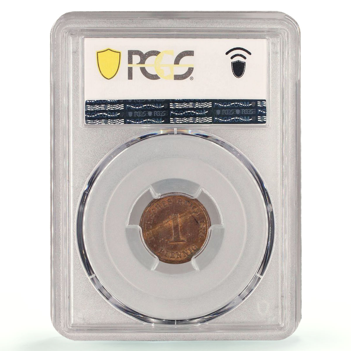 Germany Empire 1 pfennig Wilhelm I Coinage KM-1 MS63 PCGS copper coin 1874 A