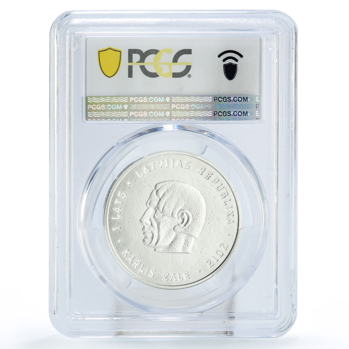 Latvia 1 lats Karlis Zale Horseman Sculpture Art PR70 PCGS silver coin 2012