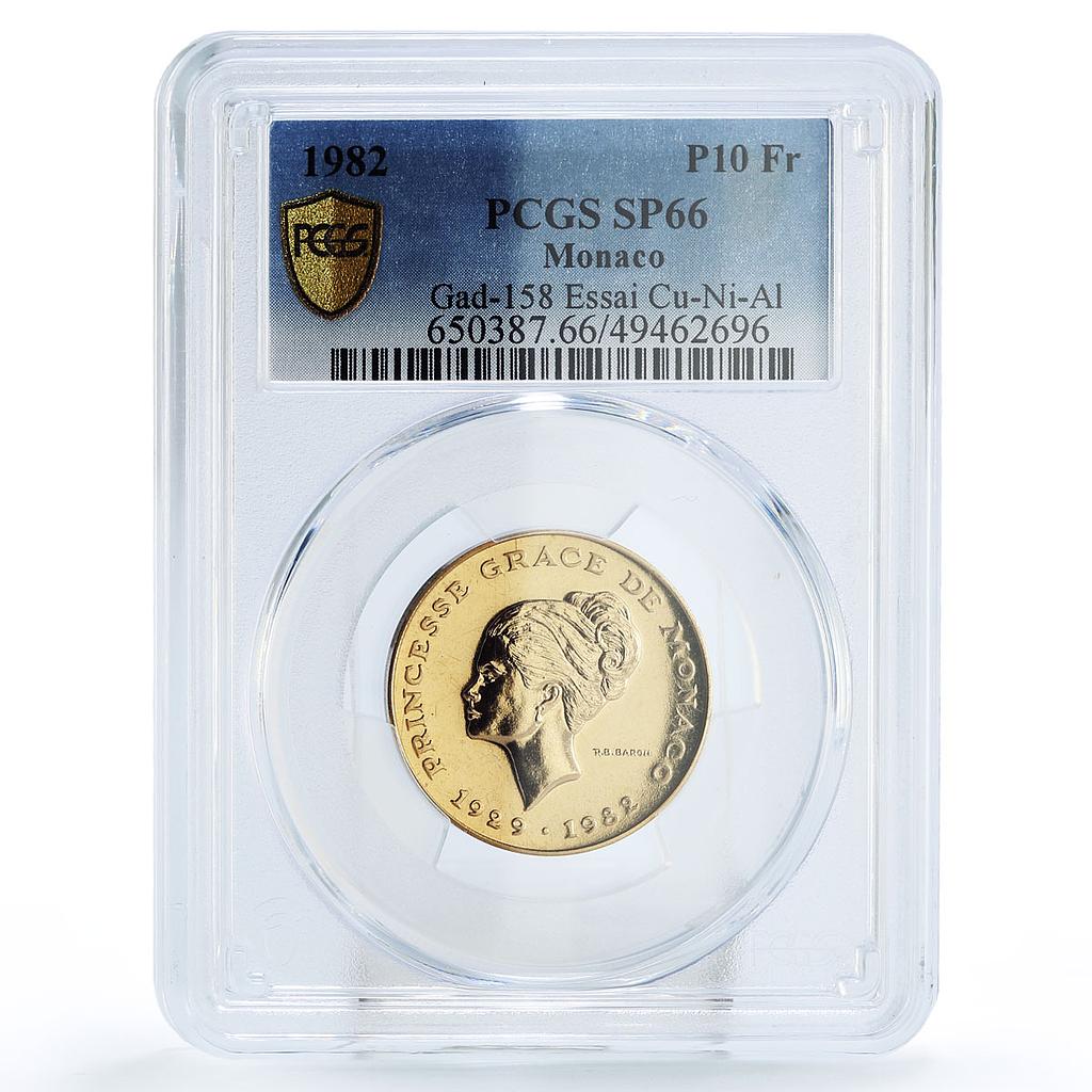 Monaco 10 francs Princess Grace ESSAI PATTERN TRIAL SP66 PCGS CuNi coin 1982