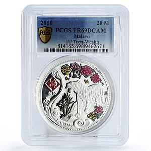 Malawi 20 kwacha Lunar Calendar Lu Tiger Year PR69 PCGS silver coin 2010