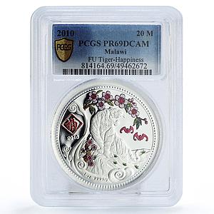 Malawi 20 kwacha Lunar Calendar Fu Tiger Year PR69 PCGS silver coin 2010