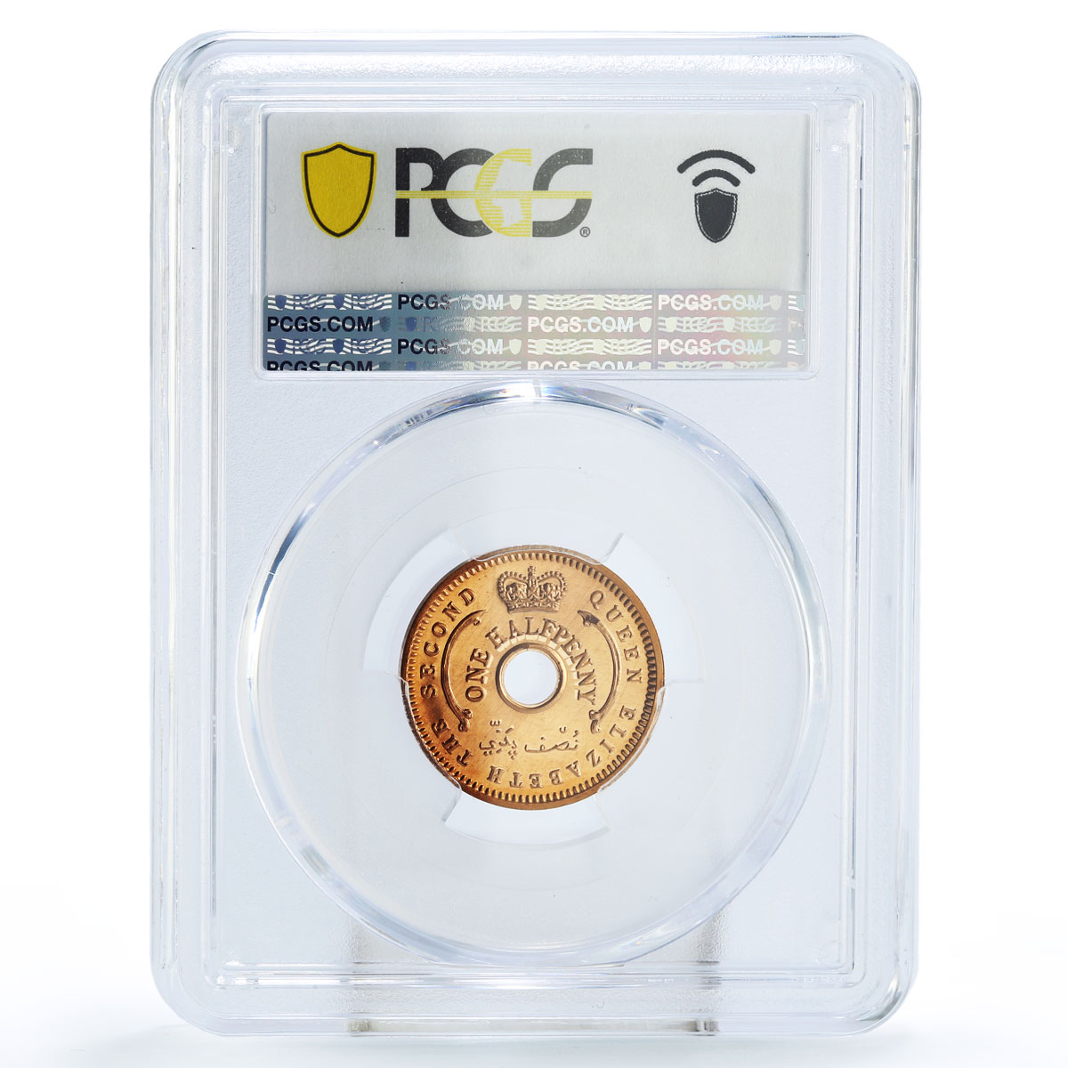 Nigeria 1/2 penny Regular Coinage Queen Elizabeth PR66 PCGS bronze coin 1959