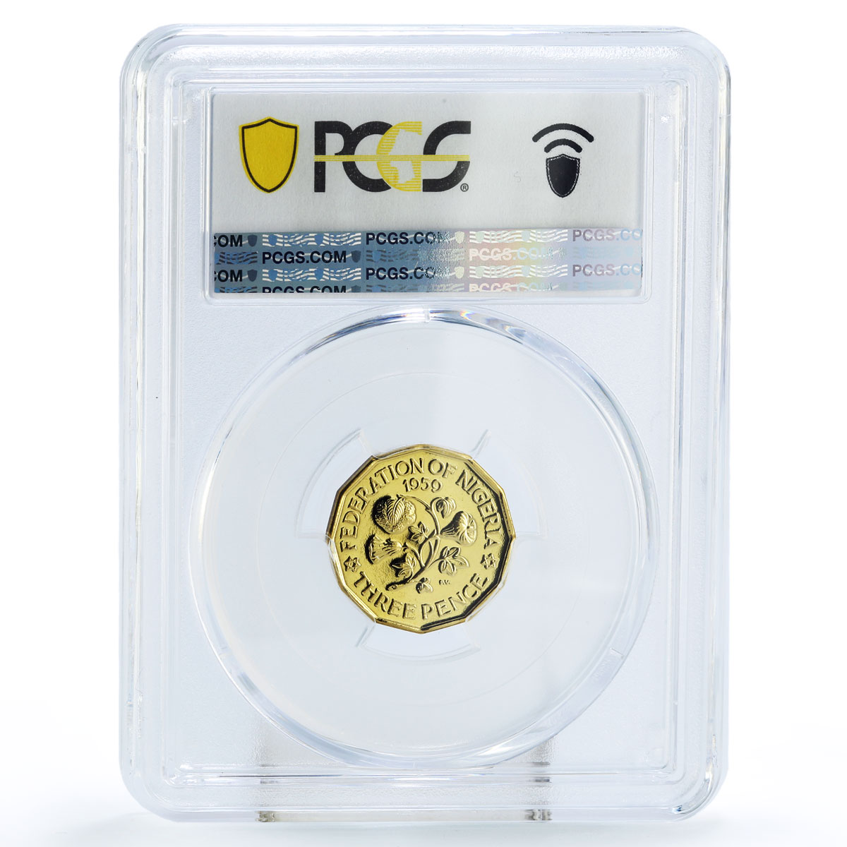 Nigeria 3 pence Regular Coinage Queen Elizabeth KM-3 PR68 PCGS nickel coin 1959