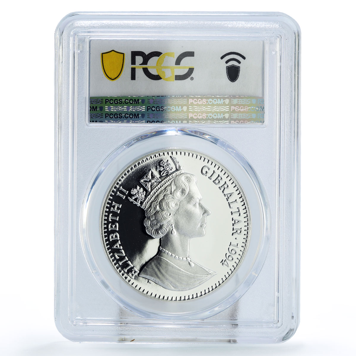 Gibraltar 1 crown Sherlock Holmes Baker Street Literature PR68 PCGS Ag coin 1994