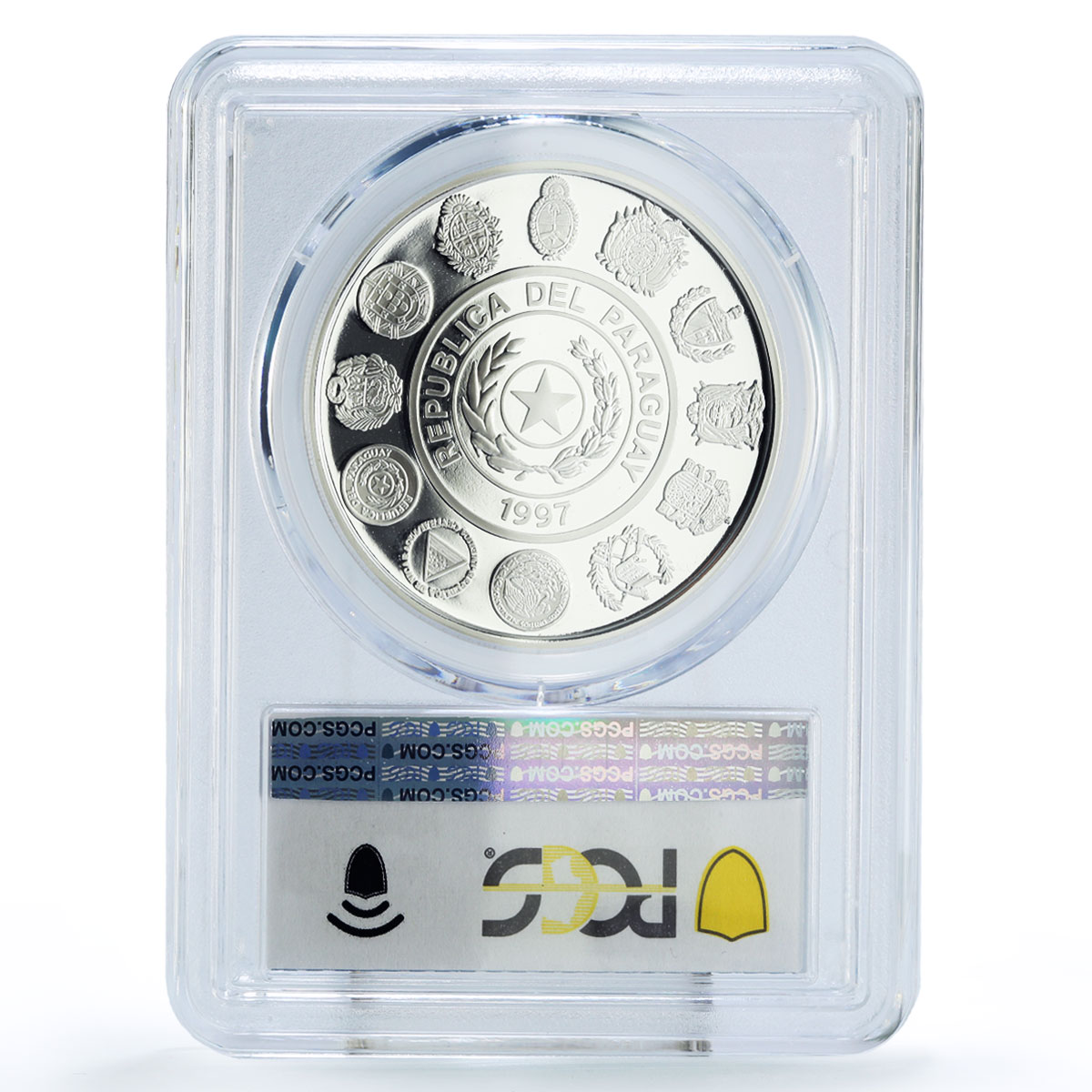 Paraguay guarani Ibero-American Dances Baile Cantaro PR70 PCGS silver coin 1997