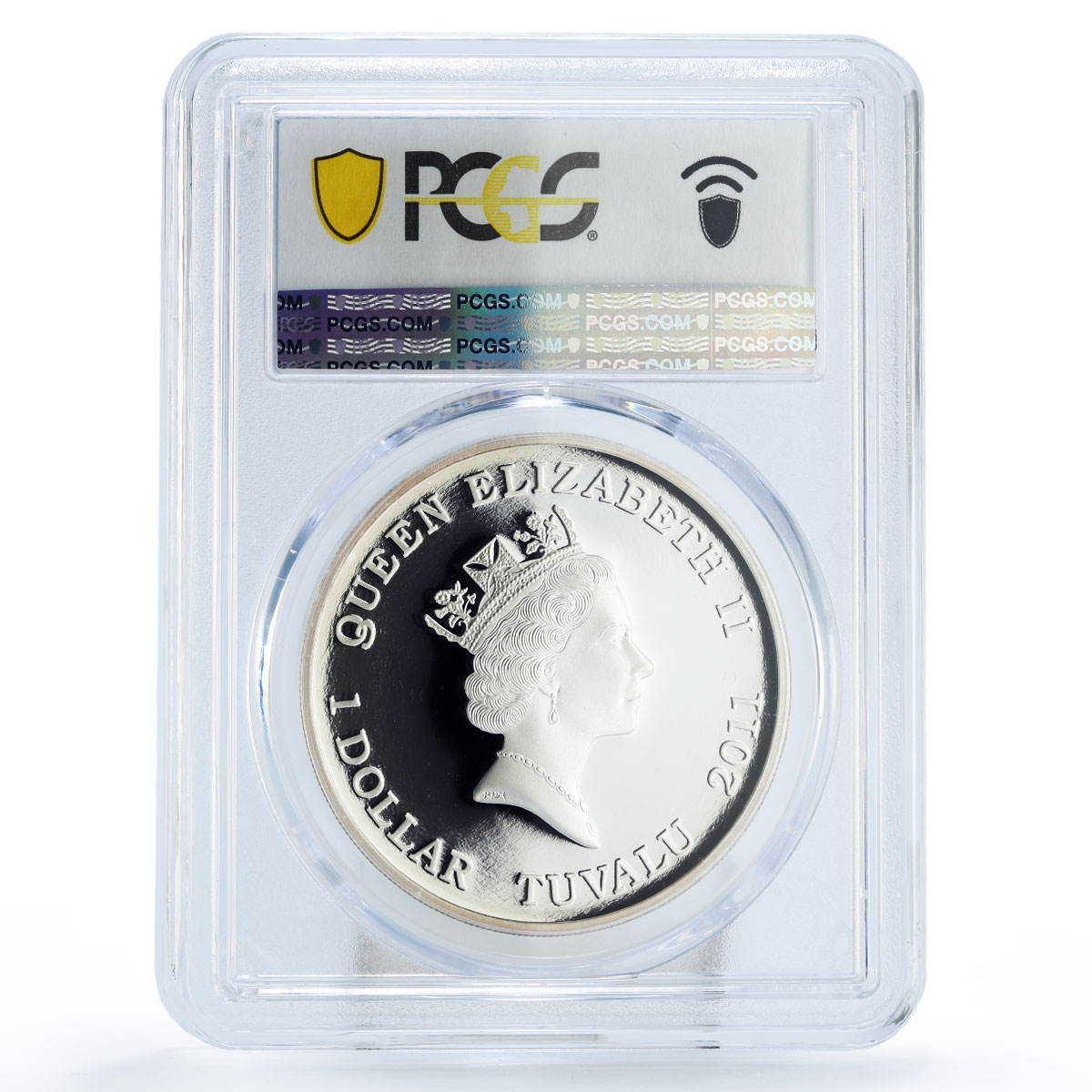 Tuvalu 1 dollar Conservation Wildlife Octopus Fauna PR69 PCGS silver coin 2011
