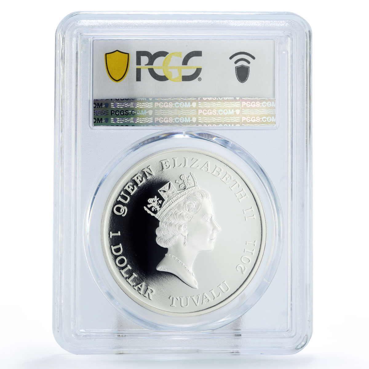 Tuvalu 1 dollar Conservation Wildlife Shark Fauna PR69 PCGS silver coin 2011