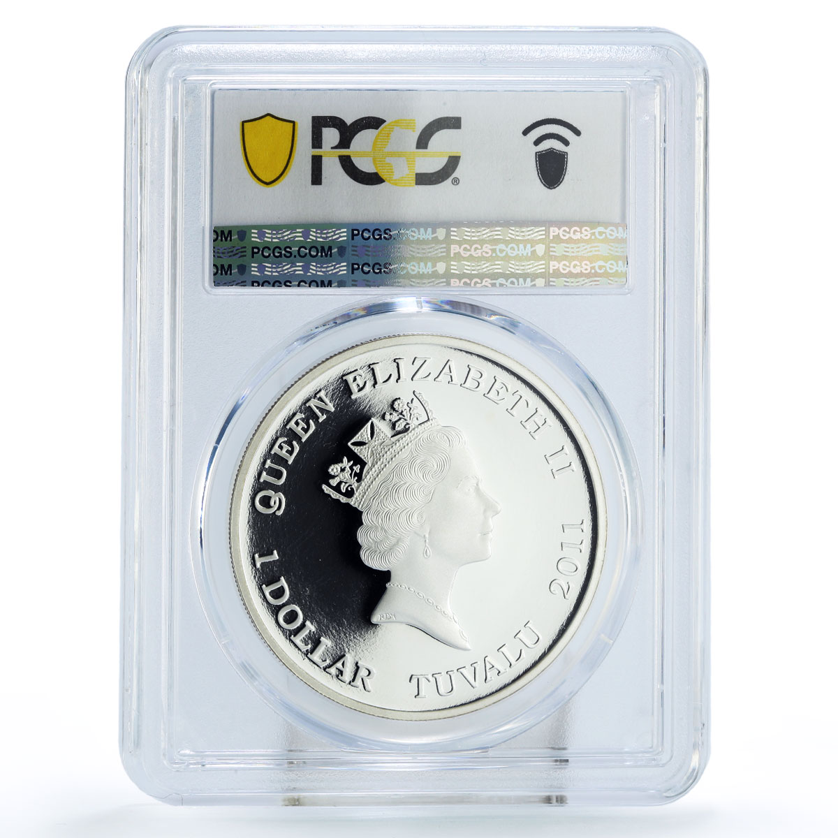 Tuvalu 1 dollar Conservation Wildlife Crocodile Fauna PR69 PCGS silver coin 2011