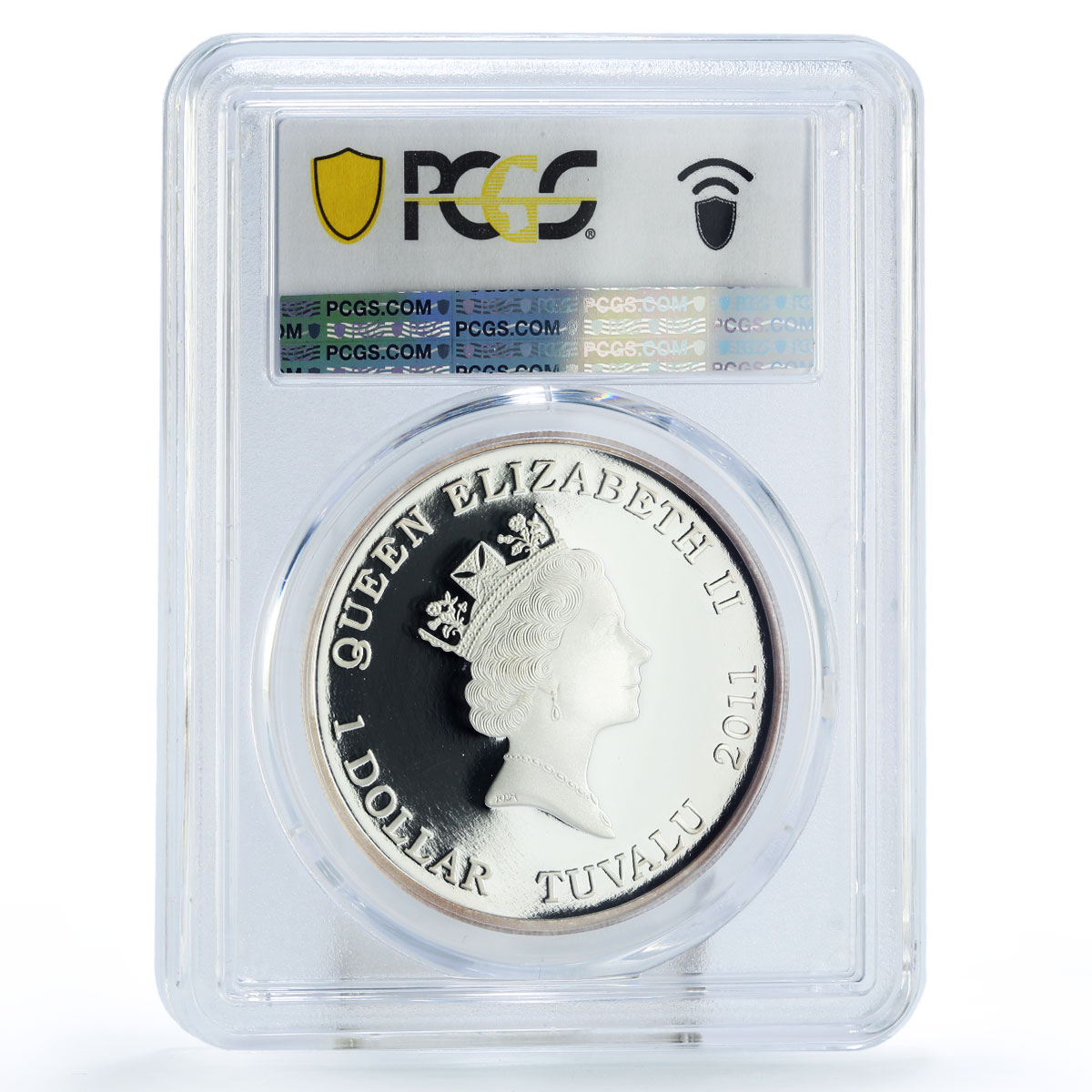 Tuvalu 1 dollar Working Dogs Animals Shepherd Helicopter PR69 PCGS Ag coin 2011