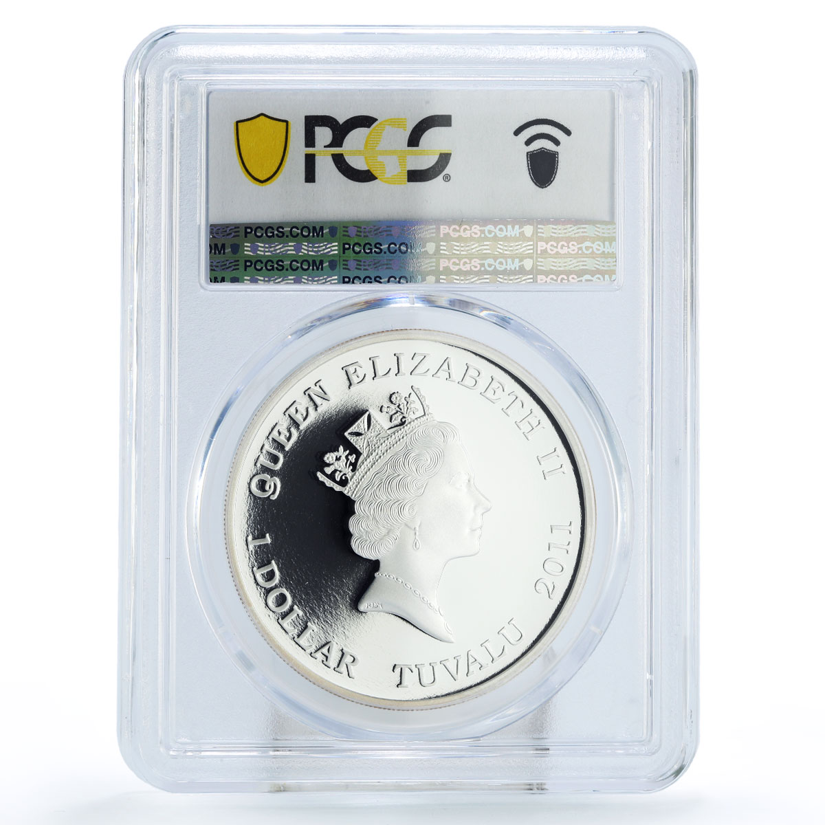 Tuvalu 1 dollar Working Dogs Animals Labrador Walking PR69 PCGS silver coin 2011
