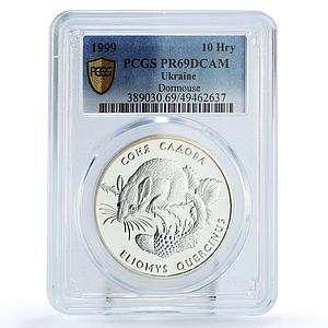 Ukraine 10 hryvnias Conservation Dormouse Mouse Fauna PR69 PCGS silver coin 1999