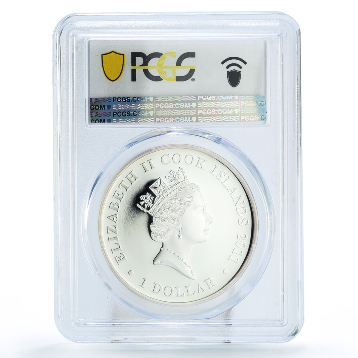 Cook Islands 1 dollar Midway Battle Aircraft Ship Plane PR69 PCGS Ag coin 2011