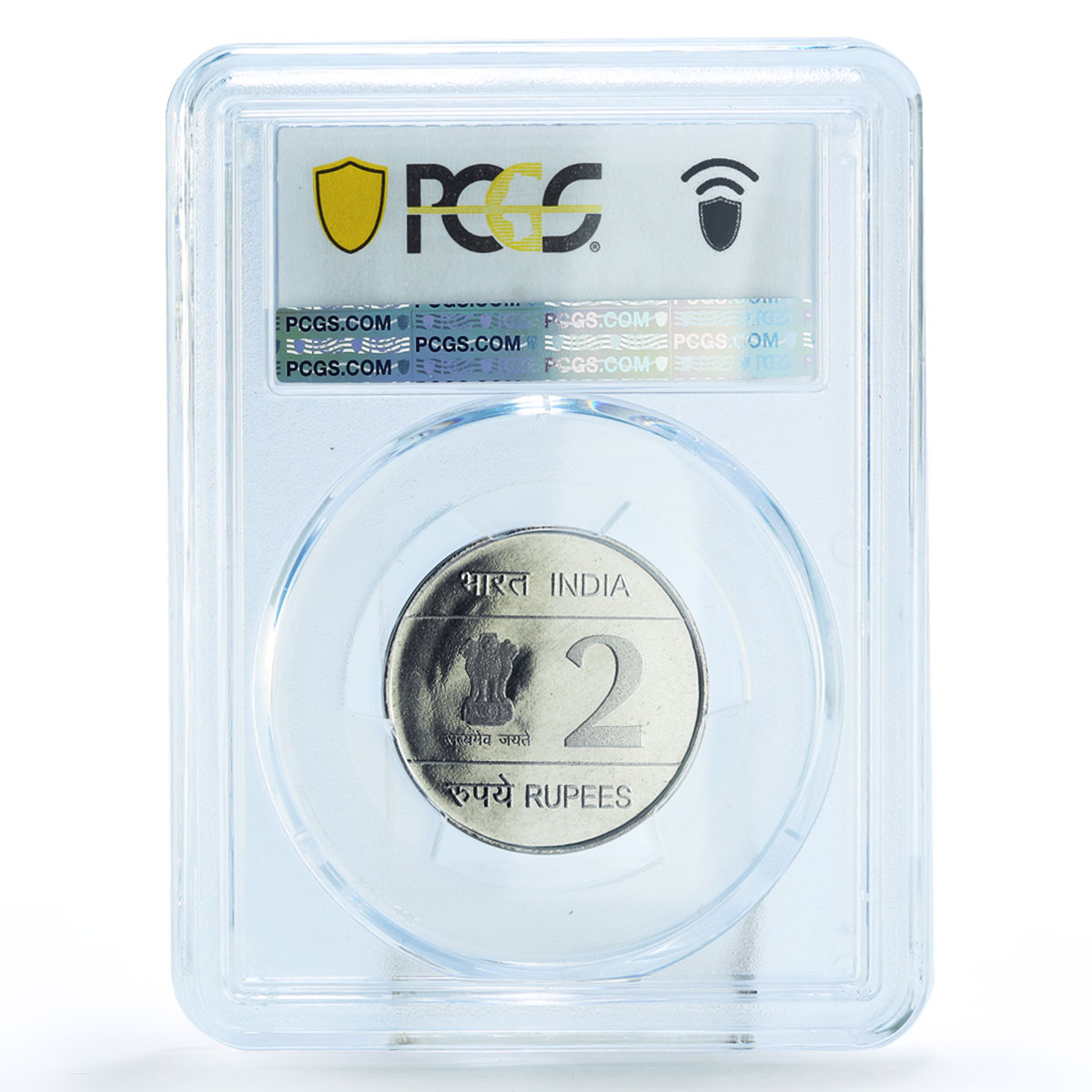 India 2 rupees Indian Air Forces Planes Aviation PL66 PCGS steel coin 2007