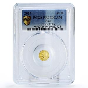 Niue 2 dollars 50 cents Princess Grace Kelly Politics PR69 PGCS gold coin 2017