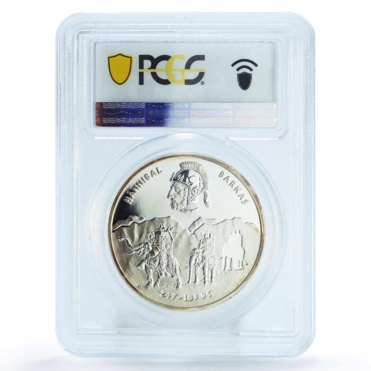 Niue 1 dollar Great Commanders Hannibal Barkas Elephants PR67 PCGS Ag coin 2012