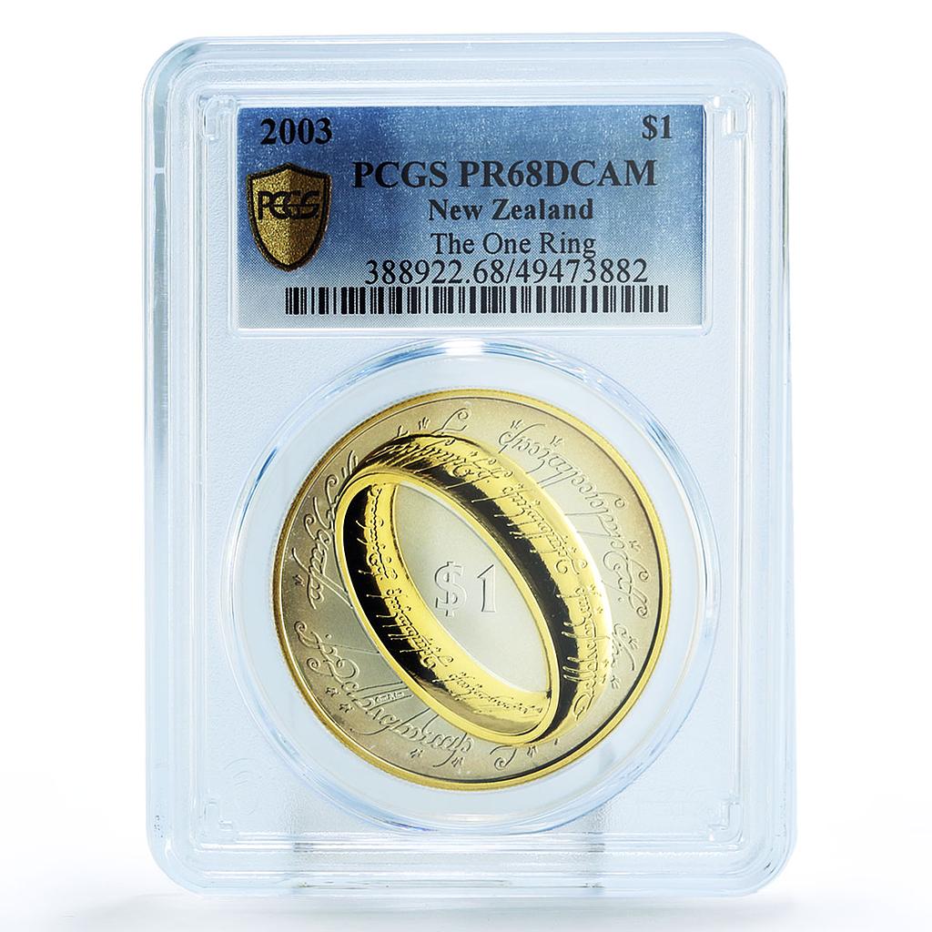 New Zealand 1 dollar Lord of the Rings The One Ring PR68 PCGS silver coin 2003