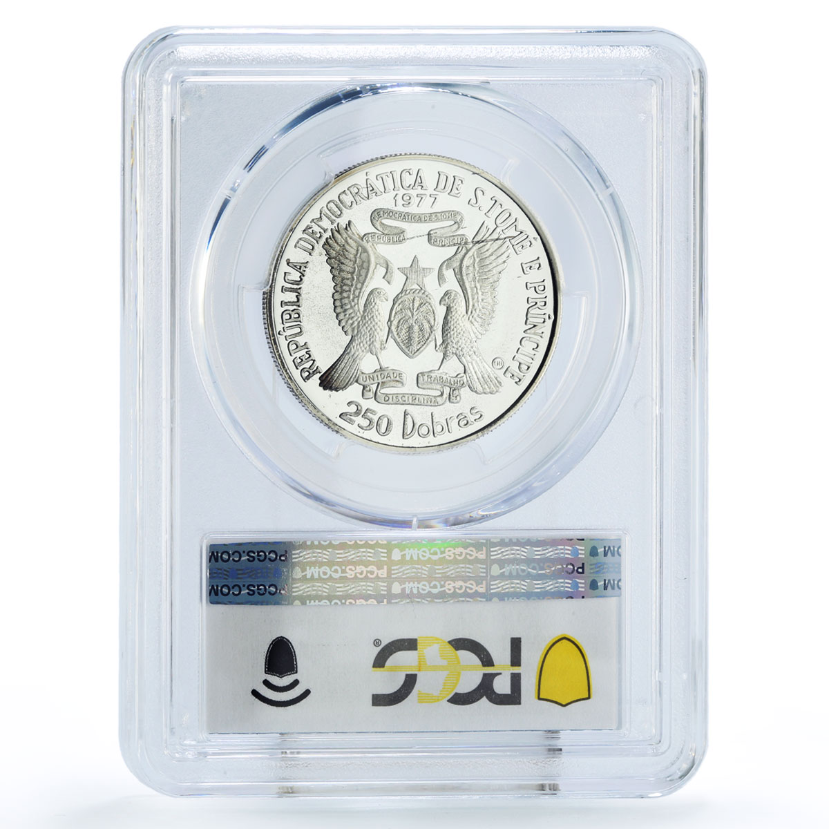 Sao Tome 250 dobras Independence World Population PR67 PCGS silver coin 1977