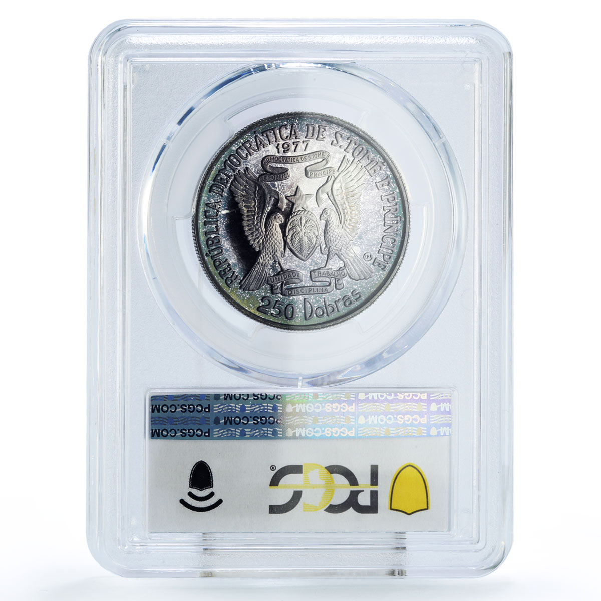 Sao Tome 250 dobras Independence World Friendship PR67 PCGS silver coin 1977