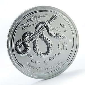 Australia 2 dollars Year of the Snake Lunar Series II 2oz silver coin 2013