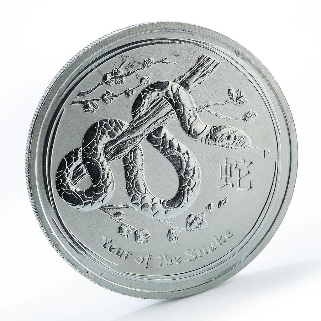 Australia 2 dollars Year of the Snake Lunar Series II 2oz silver coin 2013