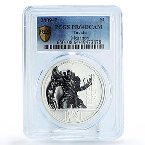 Tuvalu 1 dollar Transformers Megatron Movies Cinema PR64 PCGS silver coin 2009