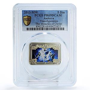 Andorra 5 diners Jesus Christ Miracles Transfiguration PR69 PCGS Ag coin 2013