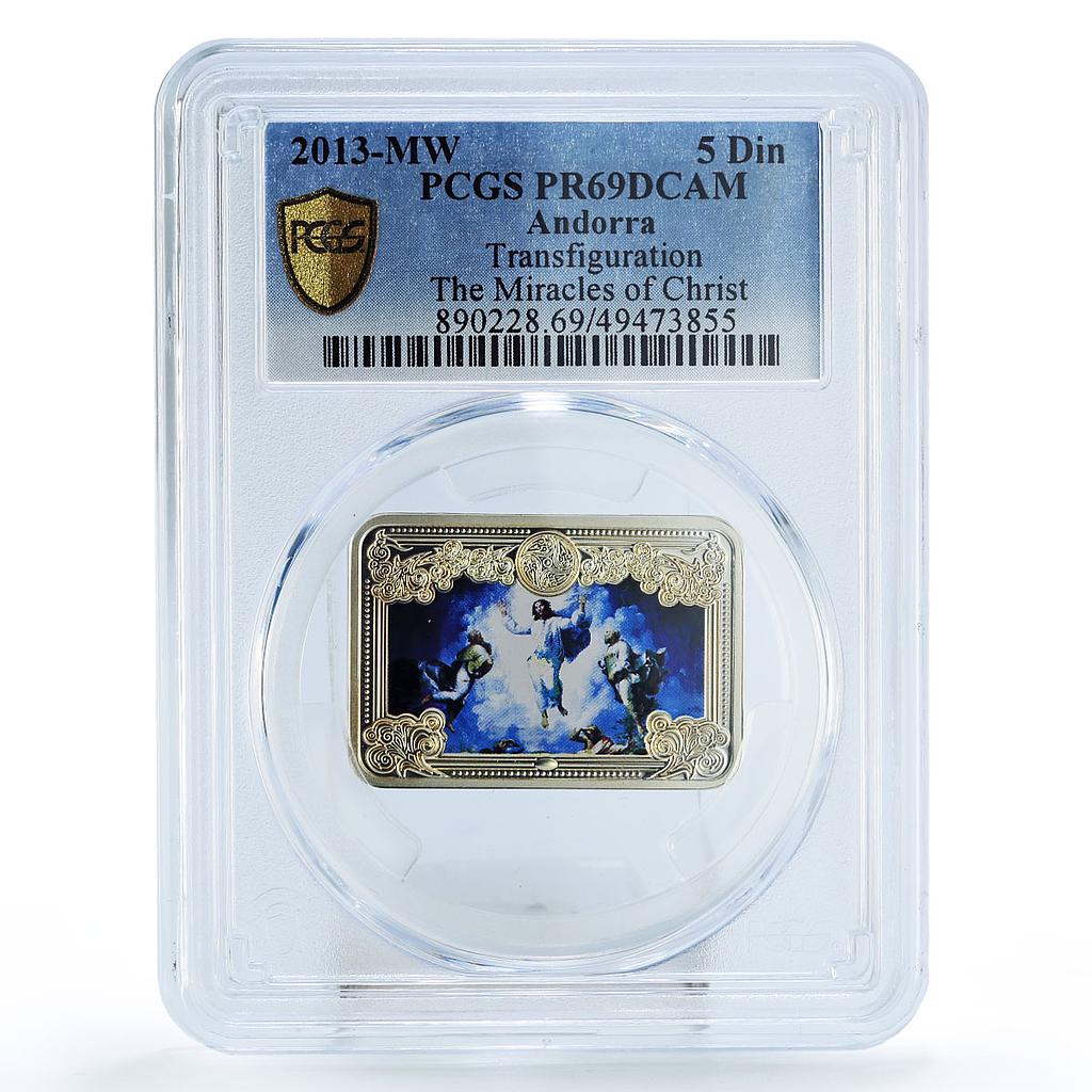 Andorra 5 diners Jesus Christ Miracles Transfiguration PR69 PCGS Ag coin 2013